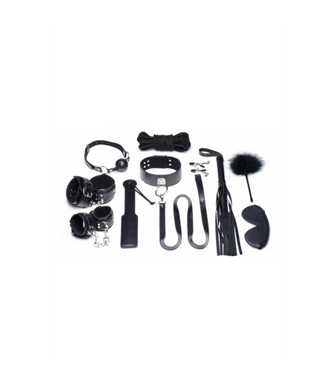 XR Brands Complete 10-Delige Bondage Set Met Blinddoek, Balgag En Boeien Voor BDSM