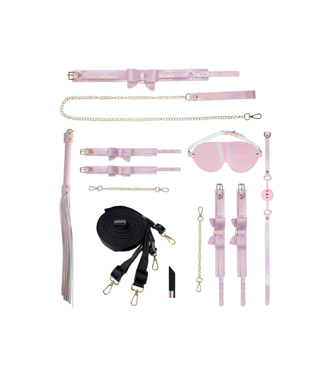 Ouch! Paris Collection Luxury Pink Bondage Set with Bag - 1-Year Warranty