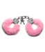 XR Brands Sensual Pink Furry Handcuffs - Soft, Adjustable Bondage Pleasure