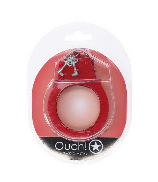 Ouch! Classic Red Metal Handcuffs – Fun & Safe for Every Occasion!