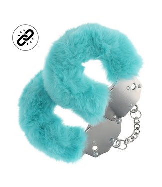 Ouch! Fluffy Handboeien Met Snelontgrendelingsknop - Veilig Blauw Model