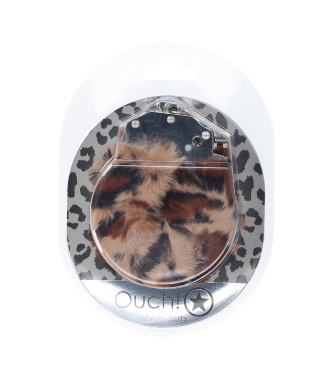 Ouch! Fluffy Luipaard Handboeien Met Veilig Slot Voor Speels Intiem Gebruik