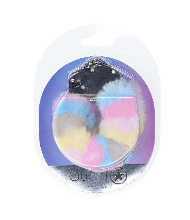 Ouch! Fluffy Veiligheids Handboeien Met Snelontgrendeling - Multicolor
