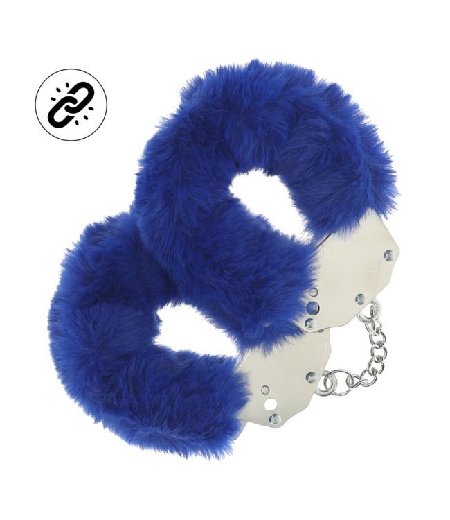 Ouch! Navy Blue Fluffy Handcuffs - Safe, Playful Fun for Intimate Moments
