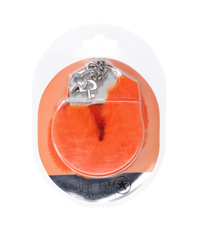 Ouch! Fluffy Handboeien Met Veilig Vergrendelingsmechanisme Oranje