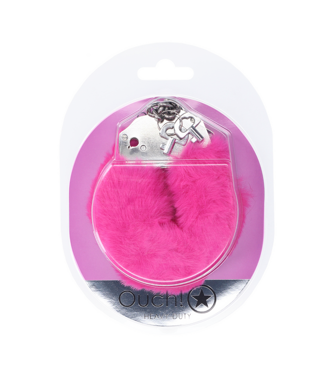Ouch! Pink Fluffy Handcuffs - Soft, Secure Fun for Intimate Moments