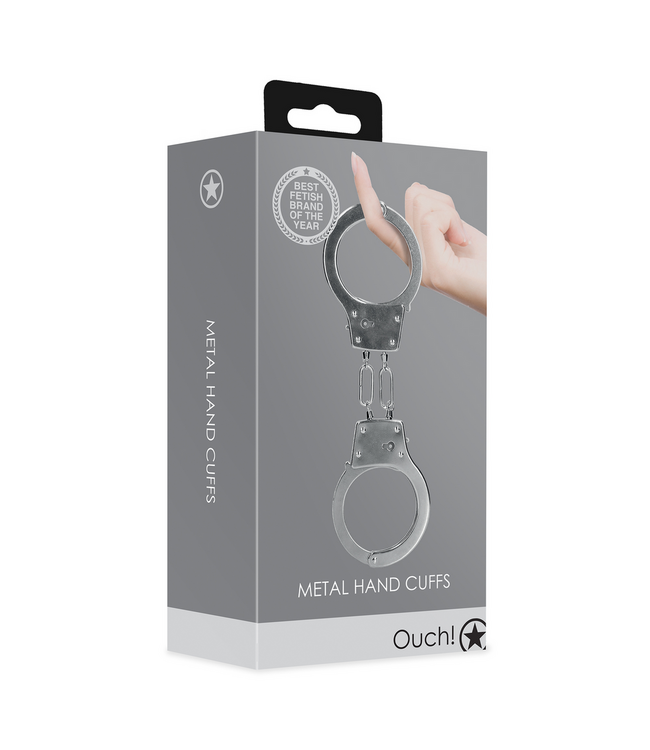 Ouch! Sturdy Silver Metal Handcuffs for Exciting Foreplay & Role-Playing