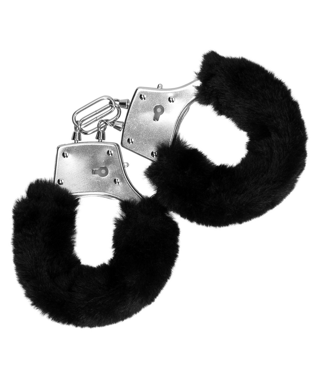 Ouch! Furry Metal Handcuffs - Adjustable, Soft Plush for Comfortable Play