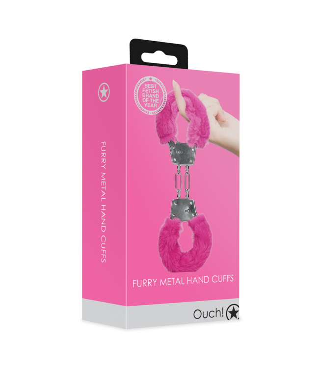 Ouch! Roze Metalen Handboeien Met Zachte Pluche Bekleding En Sleutels