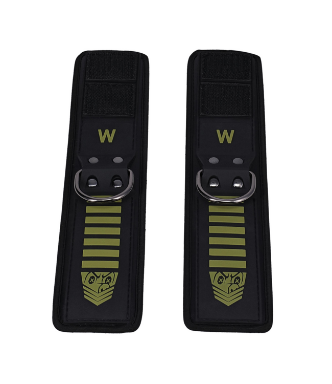 Doc Johnson Adjustable Tactical Wrist Cuffs - Black/Green Comfort & Durability