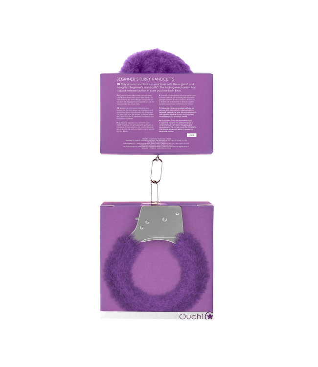 Ouch! Playful Beginner's Fur Handcuffs with Quick-Release for Safe Fun!