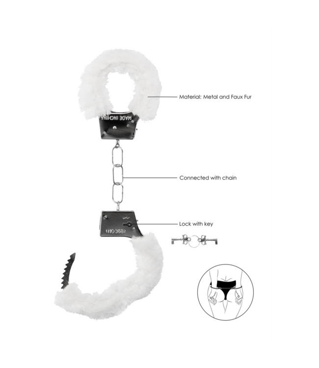 Ouch! Furry Handboeien Met Veilig Snelontgrendelingsmechanisme – Ouch! by Shots