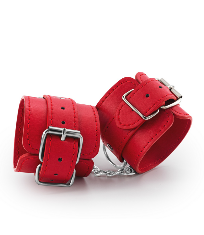 Crushious Verstelbare Unisex Handboeien Met Metalen D-Ringen En Afneembare Ketting Rood