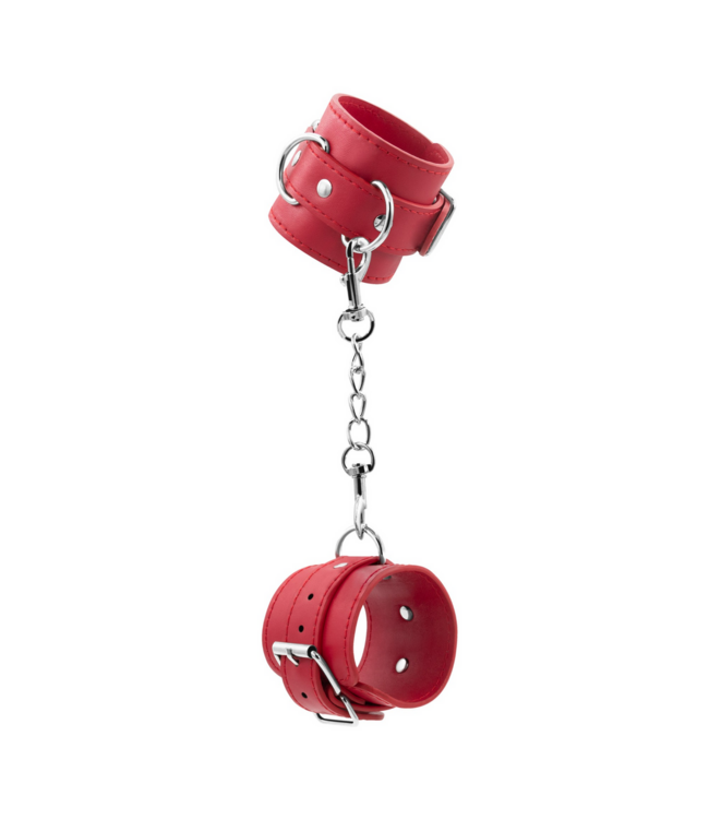 Crushious Verstellbare Kunstlederhandschellen mit D-Ringen – Unisex Bondage Spaß