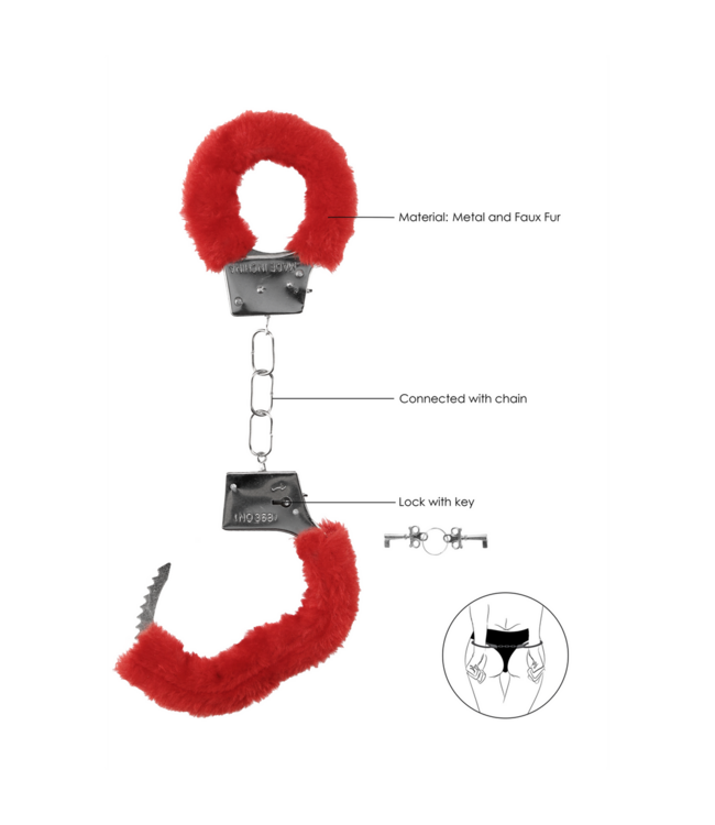 Ouch! Furry Handboeien Met Snelontgrendelingsknop Rood – Veilig En Speels