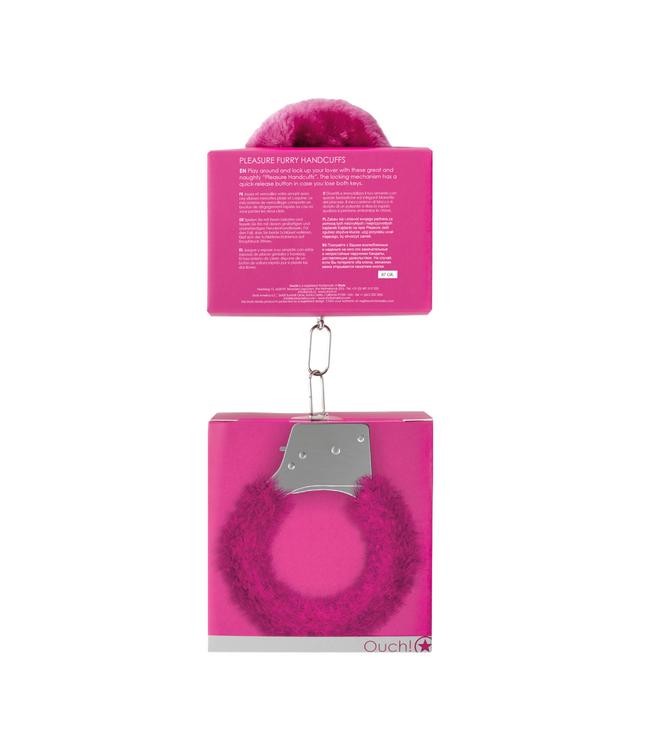 Ouch! Furry Roze Pleasure Handcuffs Met Veilig Snelontgrendelingssysteem