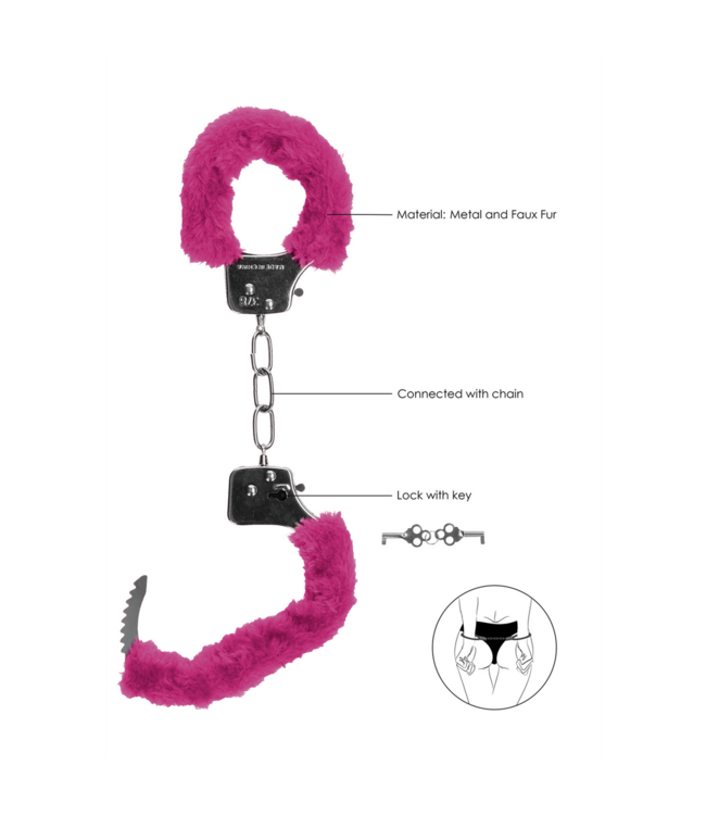 Ouch! Furry Roze Pleasure Handcuffs Met Veilig Snelontgrendelingssysteem