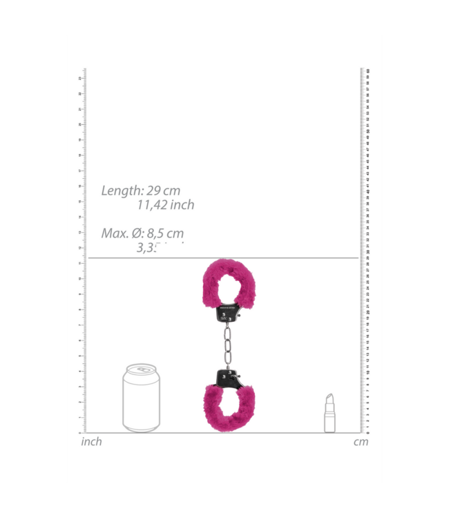 Ouch! Furry Pink Pleasure Handcuffs - Fun, Secure Restraint for Couples