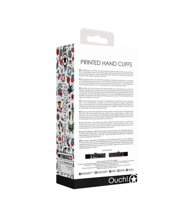 Ouch! Ouch! Adjustable Printed Handcuffs - Comfortable & Sturdy Fun!
