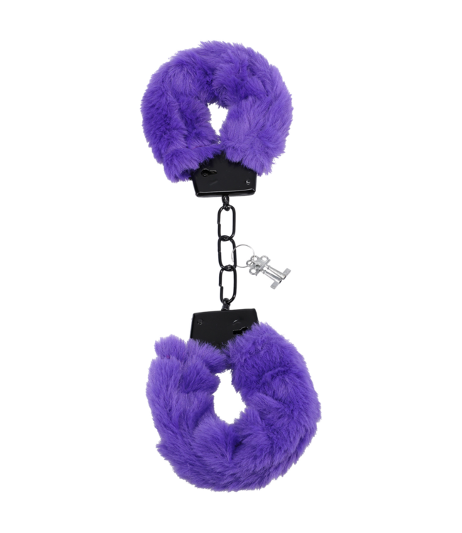 Doc Johnson Purple Fluff Cuffs | Soft Bondage Handcuffs for Safe Play Adventures