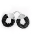 Crushious Spangle Black Metal Handcuffs with Soft Plush - Crushious