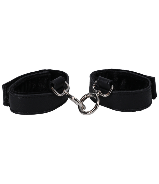 Doc Johnson Vegan Leather Handcuffs with Velvet Comfort for Light Bondage Fun