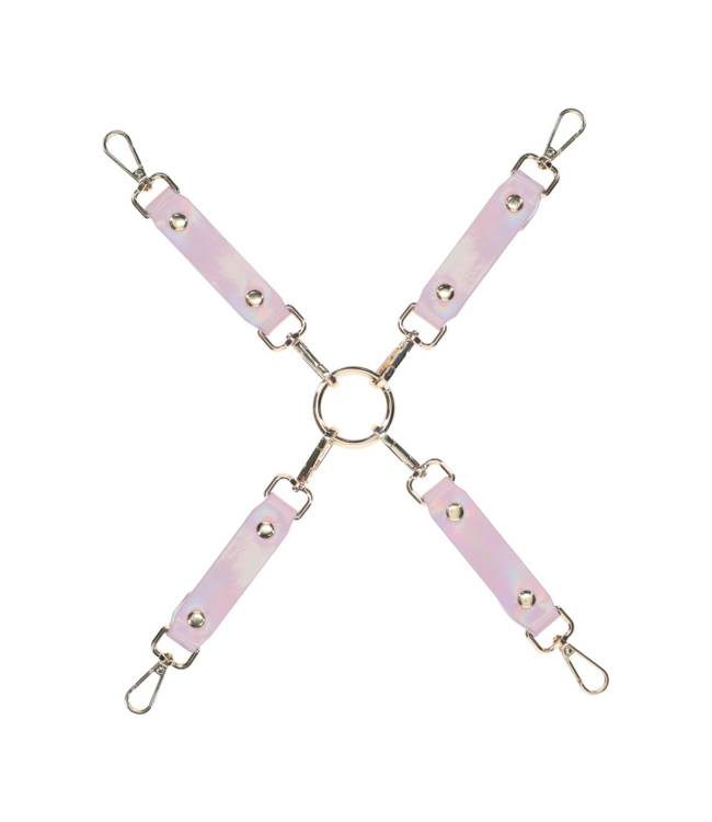 Ouch! Ouch! Paris 4-WAY Hogtie Verbinders Roze Gelamineerd Leer
