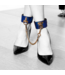 Ouch! Ouch! Florence Collection Verstelbare Blauwe Beenmanchetten Van Gelamineerd Leer