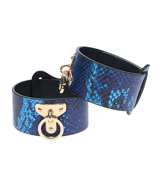 Ouch! Florence Collection Adjustable Blue Leg Cuffs - Stylish Adventure Gear