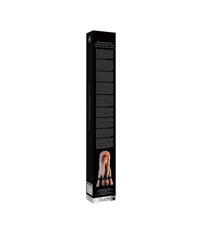 Ouch! Verstellbare Spreizstange mit Fesseln | Robustes BDSM-Spielzeug 70 cm
