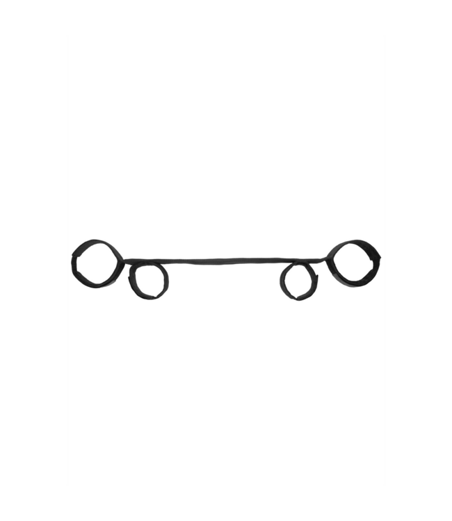 Ouch! Verstelbare Spreader Bar Met Nylon Hand- En Enkelboeien 70 Cm Zwart