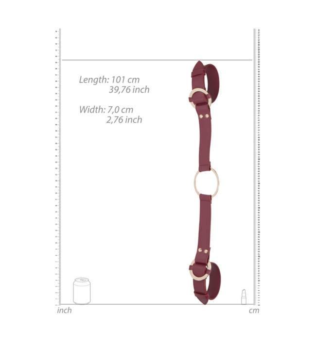 Ouch! Luxe Handboeien Met Connector In Lederlook En Gouden Accenten – Ouch Halo