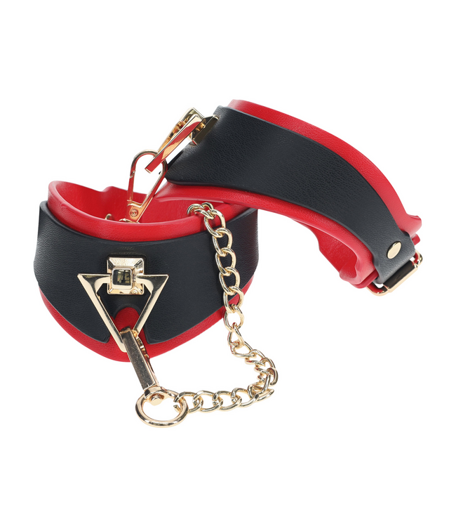 Ouch! Milan Collection Adjustable Leg Cuffs Black/Red | Fashionable & Durable