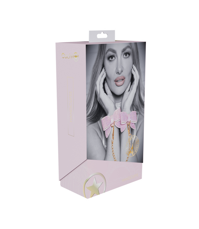 Ouch! Ouch! Paris Edition Roze Gelamineerde Leren Handboeien Met Iriserende Hardware