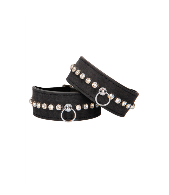 Ouch! Adjustable Diamond-Stitched Ankle Cuffs for Exciting Sensations