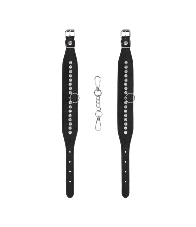 Ouch! Adjustable Diamond-Stitched Ankle Cuffs for Exciting Sensations