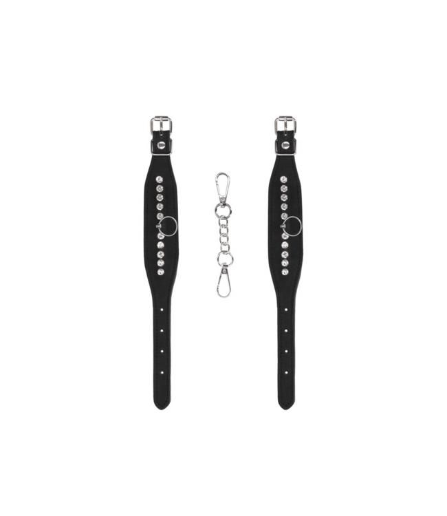 Ouch! Stylish Adjustable Diamond-Stitched Wristbands for Sensual Play