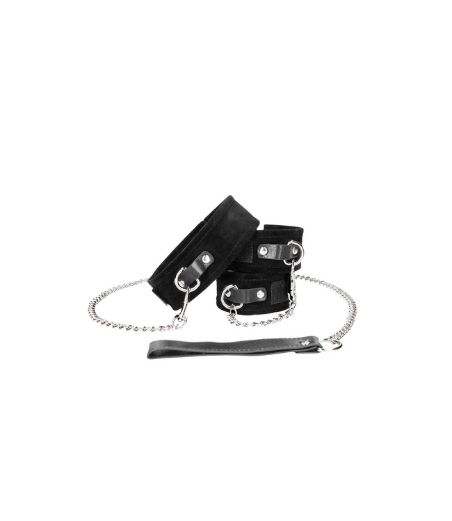 Ouch! Adjustable Velcro Collar & Leash with Soft Handcuffs for Secure Play