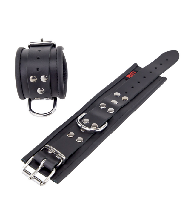 Red Leather Lederhandschellen Schwarz – Komfortable Bondage für aufregende Erlebnisse