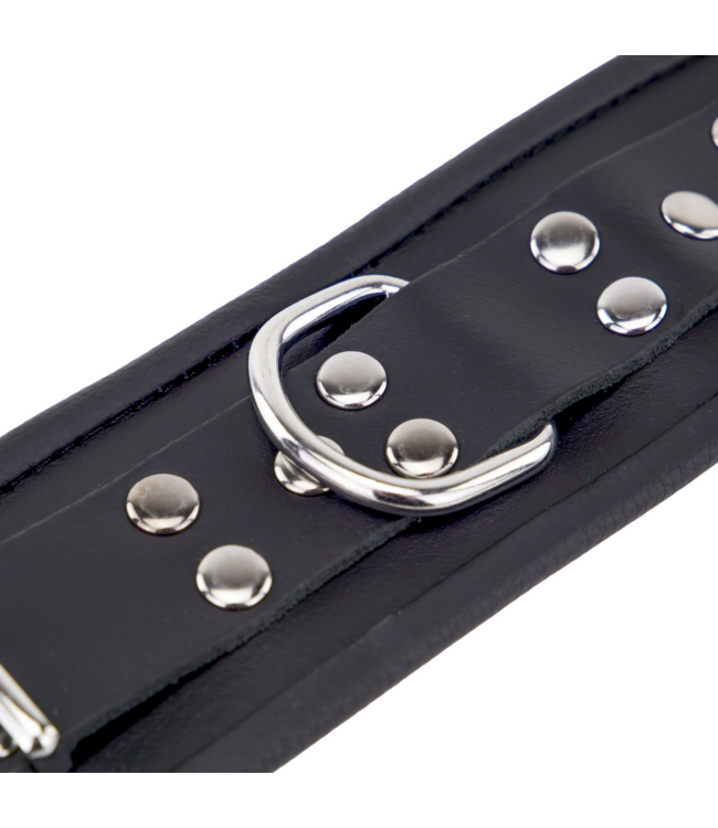 Red Leather Premium Zwarte Leren Handboeien Van Rood Leer Met Verstelbare 25 Cm Lengte