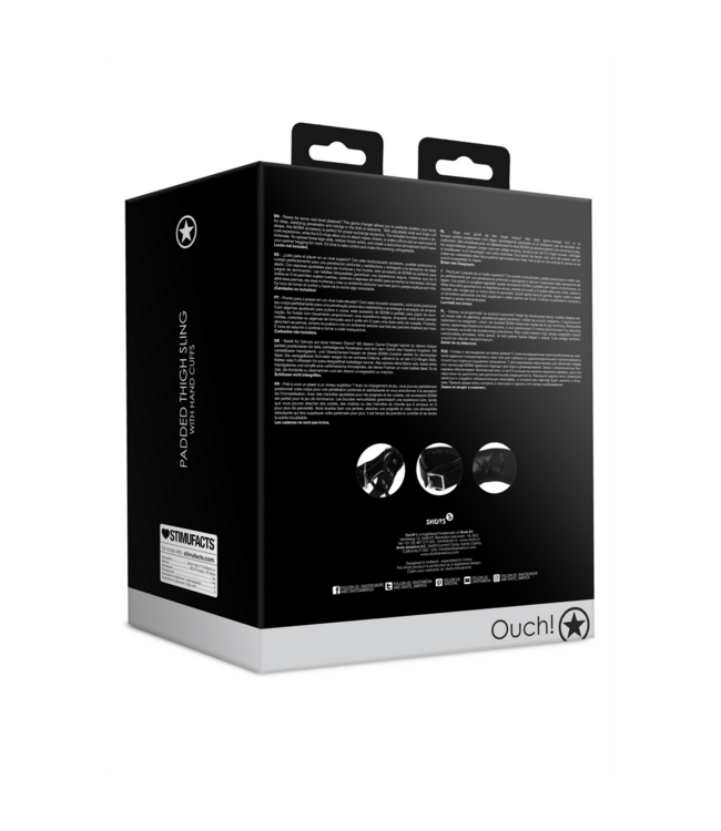 Ouch! Verstellbare Gepolsterte Oberschenkelschlinge mit Handschellen für BDSM-Spiele