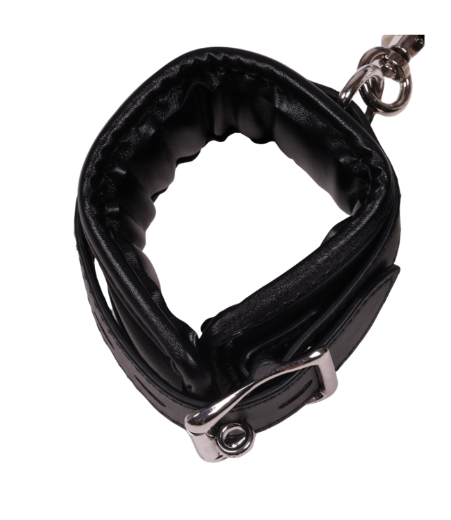 Ouch! Adjustable Black Body Harness with Thigh & Handcuffs for BDSM Play