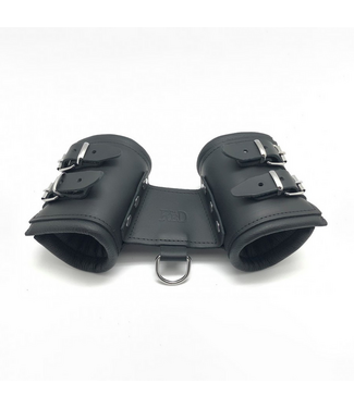 Red Leather Luxuriöse Leder-Doppelhandschellen Schwarz – Komfort & Stil vereint