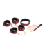 XR Brands Luxuriöses 6-teiliges Bordeauxrotes Bondage-Set aus veganem Samt