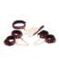 XR Brands Luxuriöses 6-teiliges Bordeauxrotes Bondage-Set aus veganem Samt