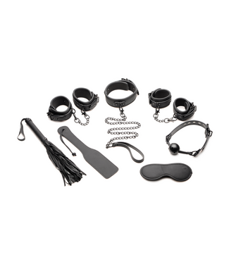 XR Brands Verführerisches 7-teiliges Bondage-Set | Sicheres Fesseln für Paare