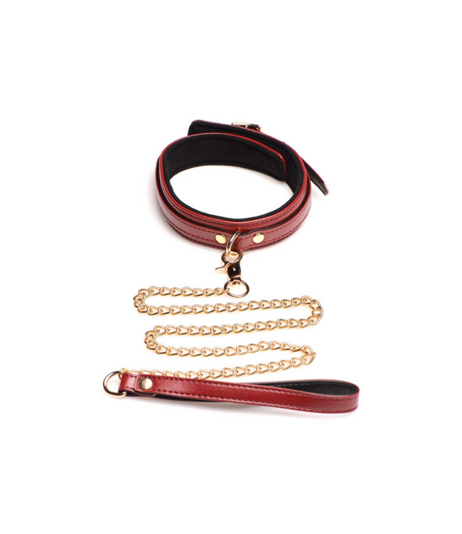 XR Brands 6-Delige Bordeauxkleurige PU-Leer Bondage Set Met Stalen Accessoires