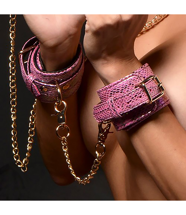 XR Brands Fesselndes Rosa Schlangenprint Bondage-Set für verspielte Nächte
