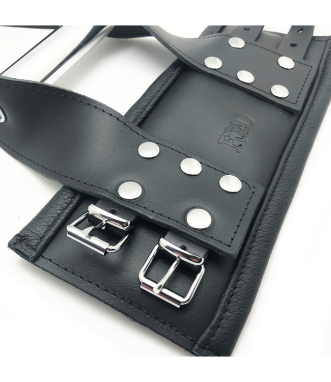 Red Leather Deluxe Lederen Hand Ophangboeien Met Karabijnhaken Voor Polsen 17-24 cm