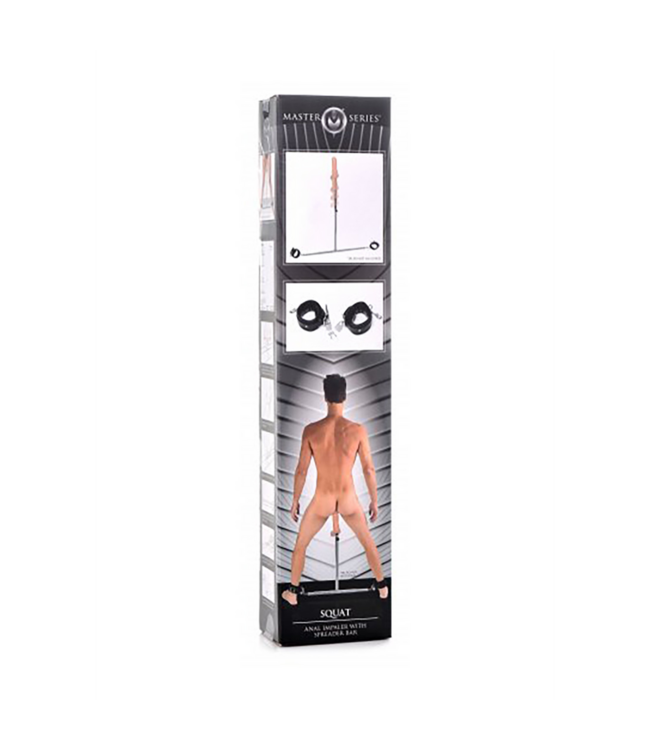 XR Brands Spreidstang Met Enkelboeien En Anale Dildo Van Roestvrij Staal - XR Brands